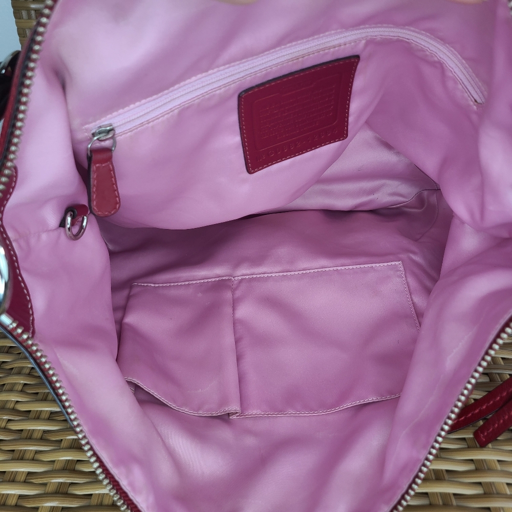 Coach Red Leather Shoulder Bag - Picture 13 of 16